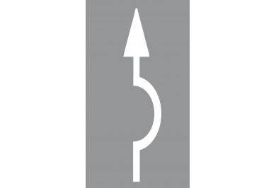 Strelice za označavanje jednog smjera vožnje-Ravno na raskrižjima s kružnim tokom prometa s više prometnih traka