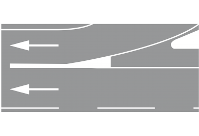 Polja za usmjeravanje prometa-Na ulazno ili izlaznom kraku na autocesti, odnosno brzoj cesti