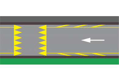 Prometne površine za posebne namjene-Oznake za obilježavanje naprava za smirivanje prometa