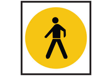 Samostalno žuto trepćuće svjetlo sa simbolom pješaka ili biciklista